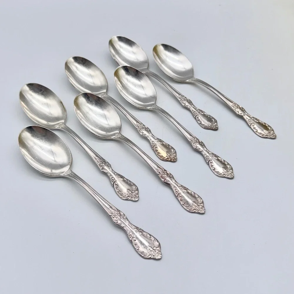 7 Wm Rogers Mfg Co Grand Elegance Silverplate Floral Ornate Flatware
